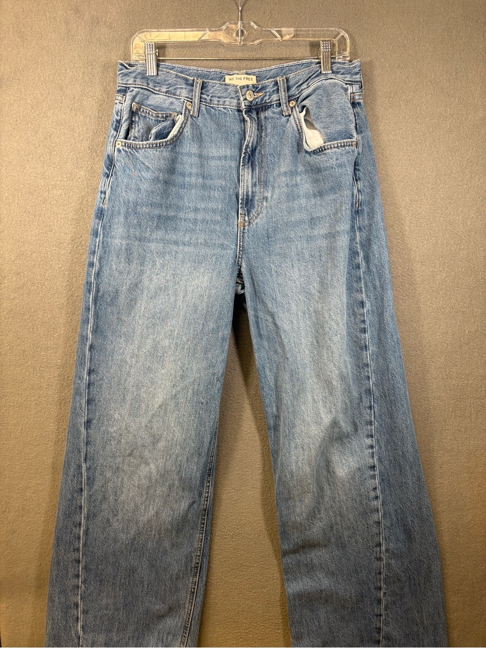 We the Free Women's Wide Leg Jeans Size 30 Light Blue Wash